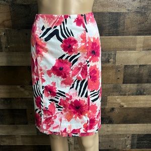 White House Black Market Floral Skirt